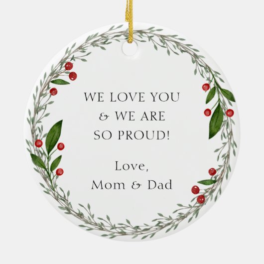 Personalizable Sobriety Datum Klassische Weihnacht Keramik Ornament (Hinten)