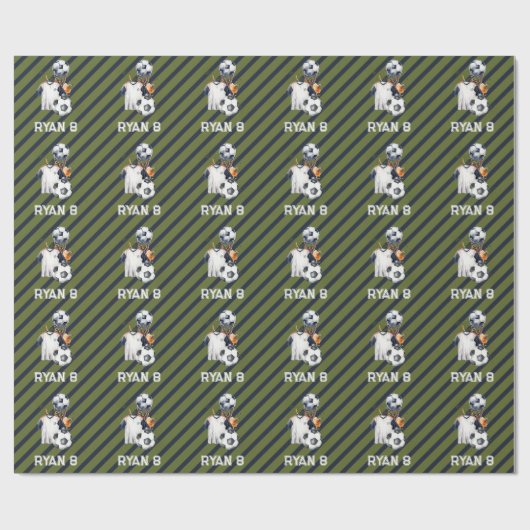 Personalizable Soccer Thema Geschenk Wrap Geschenkpapier (Flach)