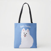 Personalizable - Spitz Inside Hund Tote Beutel Bla Tasche (Vorderseite)