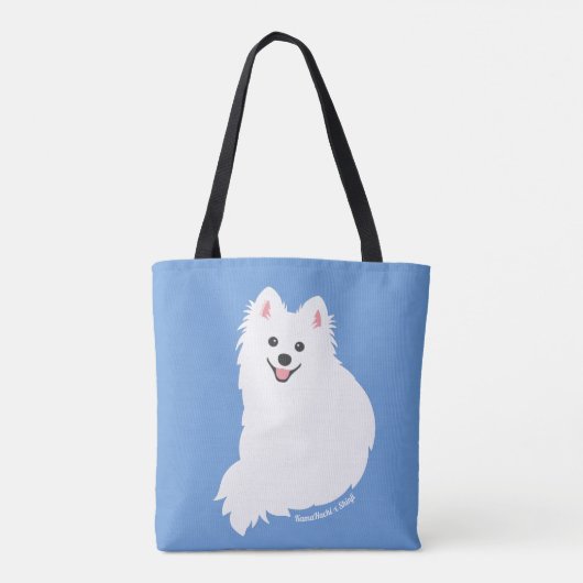 Personalizable - Spitz Inside Hund Tote Beutel Bla Tasche (Rückseite)