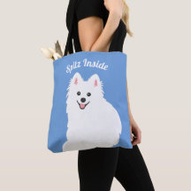 Personalizable - Spitz Inside Hund Tote Beutel Bla
