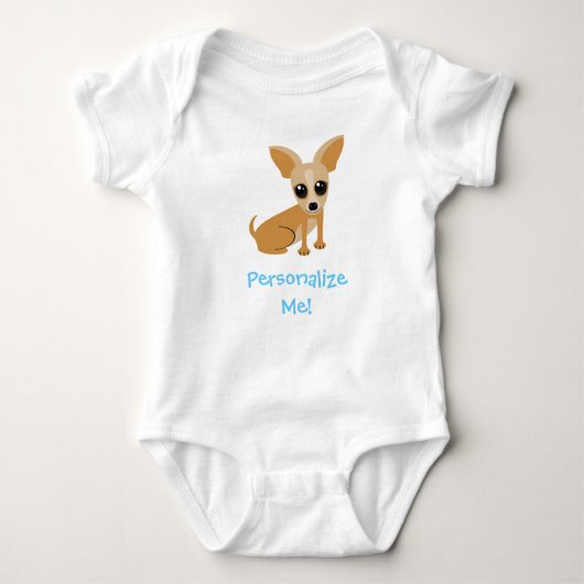 Personalizable Tan Chihuahua Baby Strampler (Vorderseite)