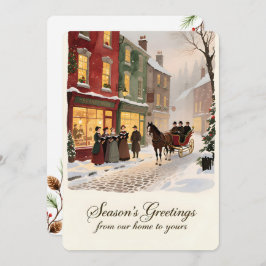 Personalizable Vintage Flat Holiday Card Feiertagskarte