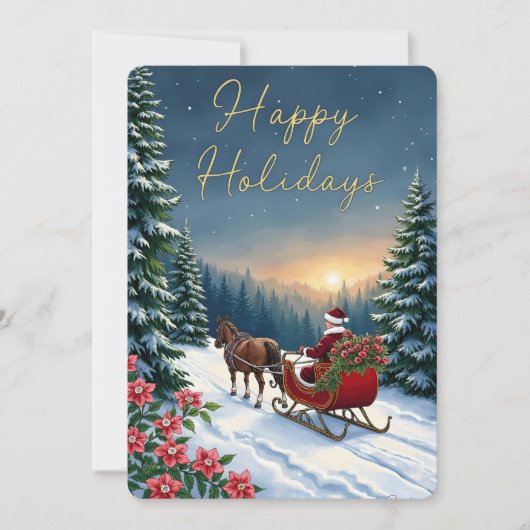 Personalizable Vintage Flat Holiday Card Feiertagskarte (Vorderseite)