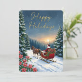Personalizable Vintage Flat Holiday Card Feiertagskarte (Stehend Vorderseite)