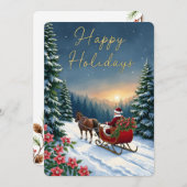 Personalizable Vintage Flat Holiday Card Feiertagskarte (Vorne/Hinten)