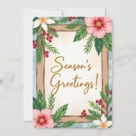 Personalizable Vintage Flat Holiday Card Feiertagskarte