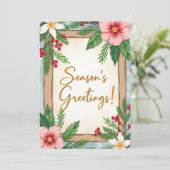 Personalizable Vintage Flat Holiday Card Feiertagskarte (Stehend Vorderseite)