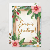 Personalizable Vintage Flat Holiday Card Feiertagskarte (Vorne/Hinten)