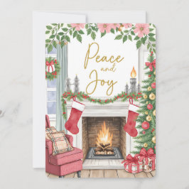 Personalizable Vintage Flat Holiday Card Feiertagskarte