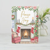 Personalizable Vintage Flat Holiday Card Feiertagskarte (Stehend Vorderseite)