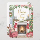 Personalizable Vintage Flat Holiday Card Feiertagskarte (Vorne/Hinten)