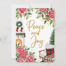 Personalizable Vintage Flat Holiday Card Feiertagskarte