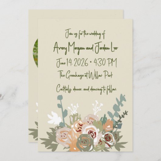 Personalizable Wedding Invitation Einladung (Vorne/Hinten)