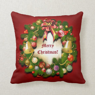 Personalizable WeihnachtsKranz Kissen