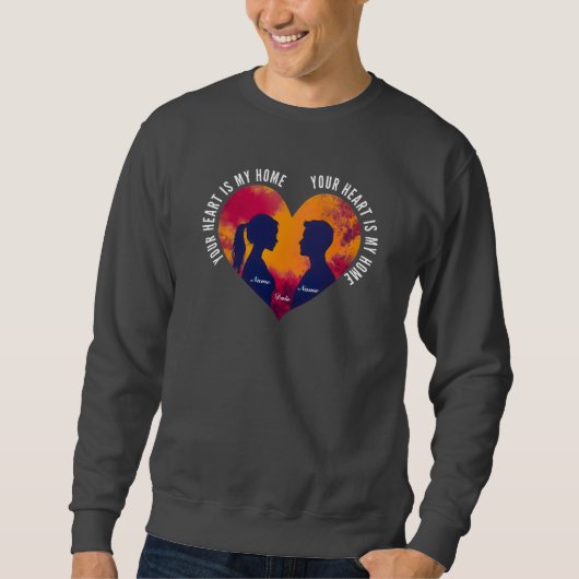 Personalizable Your Heart Is My Home Couple Sweatshirt (Vorderseite)