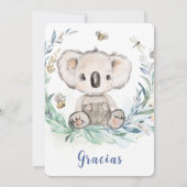 Personalizada Koala Kinderdusche Einladung (Rückseite)