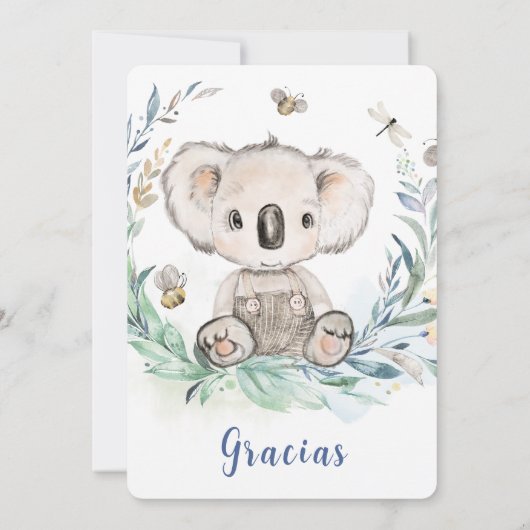 Personalizada Koala Kinderdusche Einladung (Rückseite)
