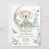 Personalizada Koala Kinderdusche Einladung (Vorderseite)