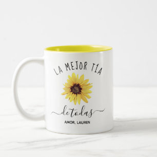 Personalizada La Mejor Tía de Toda Zweifarbige Tasse