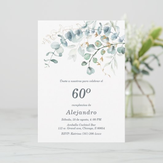 Personalizada Para Fiesta de 60 Cumpleaños Einladung (Stehend Vorderseite)
