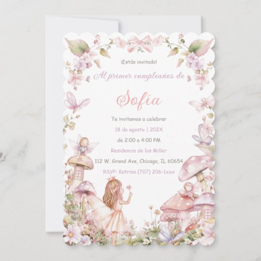 Personalizadas De Cumpleaños De Hadas Einladung (Vorderseite)