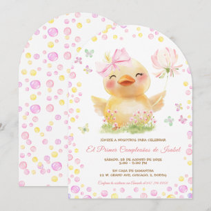 Personalizadas Primer Cumpleaños Niña Con Patito Einladung