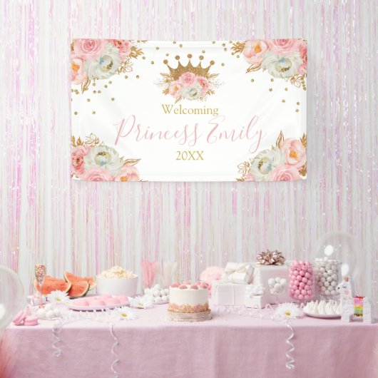 Personalizado de Banners Princesa Floral Rosa y Go Banner (Party)
