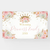 Personalizado de Banners Princesa Floral Rosa y Go Banner (Horizontal)