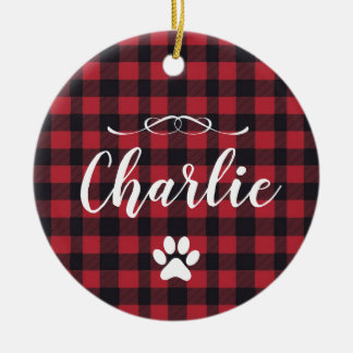 Personalizado de manto de búfalo navidades cachorr keramik ornament