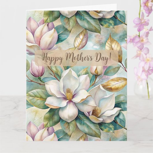 Personalizaed Elegant Magnolia Flowers Karte (Orchidee)