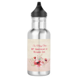 Personalize, 40th Anniversary Nun, Pink und Edelstahlflasche