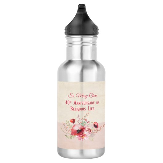Personalize, 40th Anniversary Nun, Pink und Edelstahlflasche (Rechts)