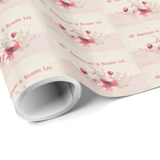 Personalize, 40th Anniversary Nun, Pink und Geschenkpapier (Rolleneckpunkt)