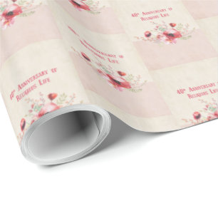 Personalize, 40th Anniversary Nun, Pink und Geschenkpapier