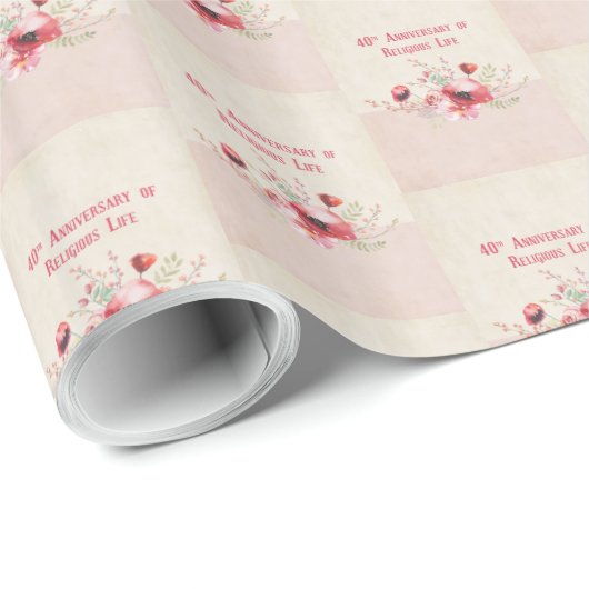 Personalize, 40th Anniversary Nun, Pink und Geschenkpapier (Rolleneckpunkt)