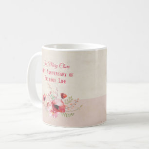 Personalize, 40th Anniversary Nun, Pink und Kaffeetasse