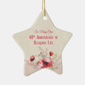 Personalize, 40th Anniversary Nun, Pink und Keramik Ornament (Rechts)