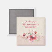 Personalize, 40th Anniversary Nun, Pink und Magnet (Vorderseite/Rückseite)