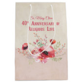 Personalize, 40th Anniversary Nun, Pink und Mittlere Geschenktüte (Vorderseite)