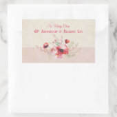 Personalize, 40th Anniversary Nun, Pink und Rechteckiger Aufkleber (Tasche)