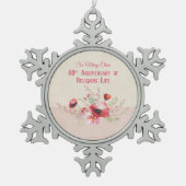 Personalize, 40th Anniversary Nun, Pink und Schneeflocken Zinn-Ornament (Vorderseite)