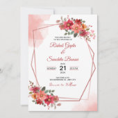 Personalize Aesthetic floral weeding Invitation Einladung (Vorderseite)