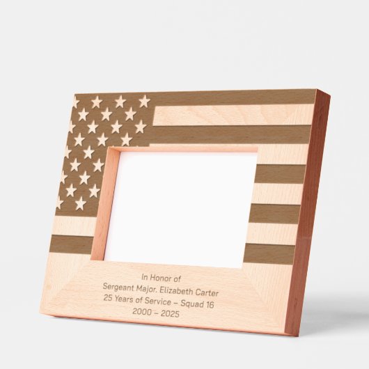 Personalize | American Flag Police Retirement Geätzte Rahmen (Links)