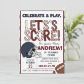 Personalize American FOOTBALL WATCH Party Einladung (Stehend Vorderseite)