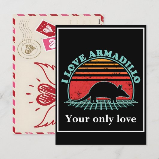 Personalize Armadillo Silhouettes: Custom Designs Feiertagspostkarte (Vorne/Hinten)