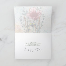 Personalize Artistic Wildflower Birthday Card Karte