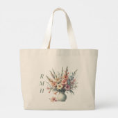 Personalize August Gladiolus Tote Bag Jumbo Stoffbeutel (Rückseite)