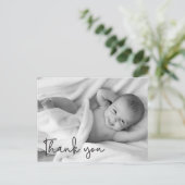 Personalize Baby Birth Ankündigung Vielen Dank Postkarte (Stehend Vorderseite)