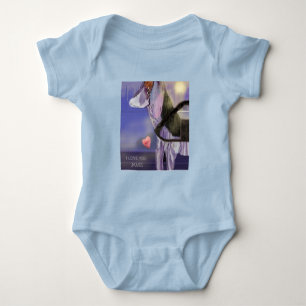 Personalize Baby hellblau "I LIEBE YOU" Strampler